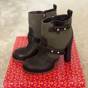 Tory Burch Landers Olive Moto Bootie